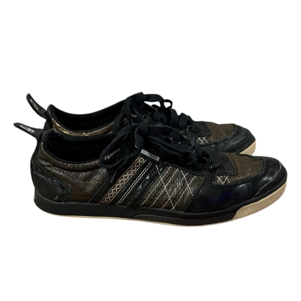 Diesel Zapatillas‎ Leroy Leather Sneakers Brown Black Men's Size 9.5